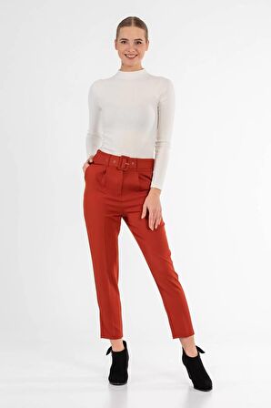 Kemerli Tarçın Bilek Kadın Pantolon