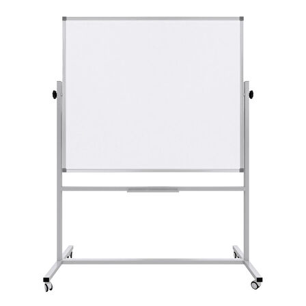  120X140 CM-360° DÖNERLİ AYAKLI ÇİFT TARAFLI TEKERLEKLİ MOBİL YAZI TAHTASI-PAN302