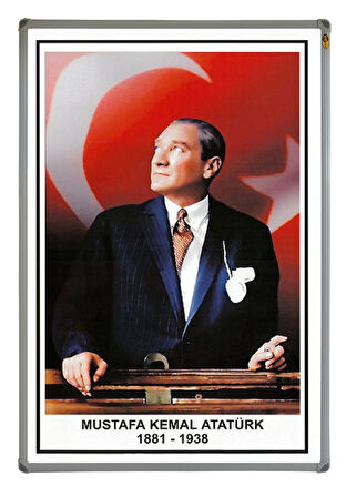 50X70 CM ATATÜRK PORTRESİ TABLO PANO (Alüminyum Çerçeve)-PAN415