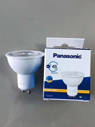 5 ADET PANASONİC  GU 10 LED SPOT 4W=45W  310 LÜMEN 3000 KELVİN SARI  15.000 SAAT