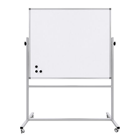 90X120 CM MIKNATIS YÜZEY  360° DÖNERLİ AYAKLI ÇİFT TARAFLI TEKERLEKLİ MOBİL YAZI TAHTASI-PAN570