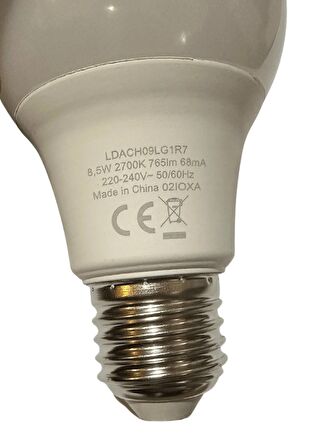 Panasonic 8.5W (60W) 2700K (Sarı Işık) E27 Duylu Led Ampul