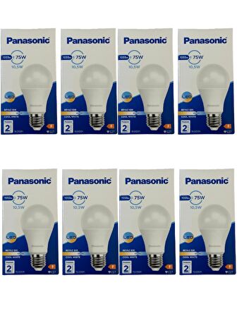 Panasonic 10,5W (75W) 6500K (Beyaz Işık) E27 Duylu Led Ampul (8 Adet)