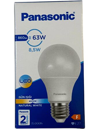 Panasonic 8,5W (63W) 4000K (Günışığı) E27 Duylu Led Ampul