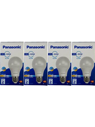 Panasonic 8,5W (63W) 4000K (Günışığı) E27 Duylu Led Ampul (4 Adet)