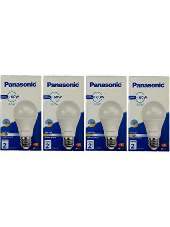 Panasonic 8,5W (60W) 2700K (Sarı Işık) E27 Duylu Led Ampul (4 Adet)