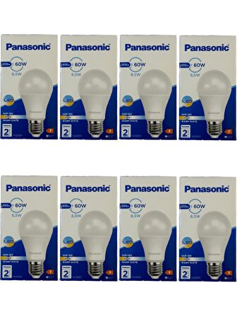 Panasonic 8,5W (60W) 2700K (Sarı Işık) E27 Duylu Led Ampul (8 Adet)