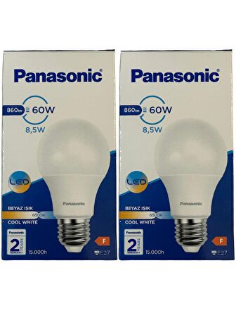 Panasonic 8,5W (60W) 6500K (Beyaz Işık) E27 Duylu Led Ampul (2 Adet)