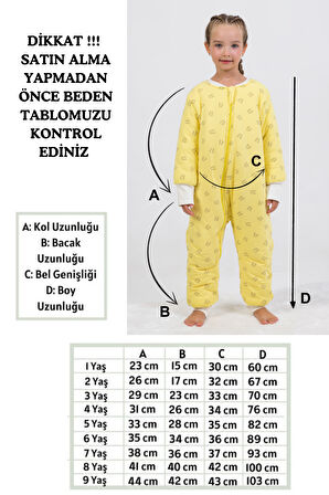 Kız Erkek Çocuk Kalın Elyaf Dolgulu Premium Kalite 2.5 Tog Desenli Uyku Tulumu