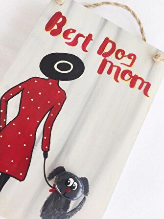 Best Dog Mom Anneler Günü Pano Red Dress