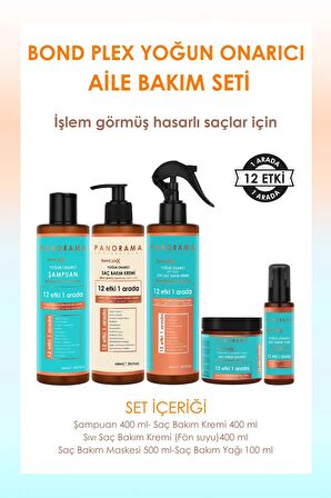 PANORAMA Professional Bond Plex Aile Bakım Seti (Argan-Jojoba-Tee Tree-Hemp Seed) 12 Etki 1 Arada