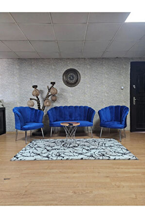 Papatya Çay Seti Koltuk Takımı Krom Sivriltme Ayak, Balkon, Salon, Ofis, Cafe Koltuk Takımı