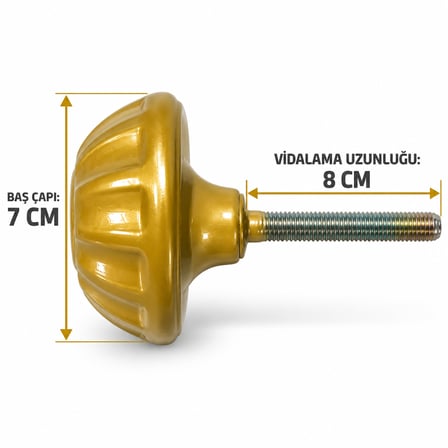 As Baba Papatya Baba Kapı Tokmağı Kapı Topuzu Kolu Metal Tokmak Sarı Kapı Tutacağı