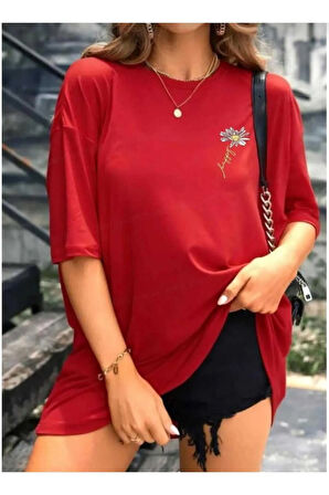 MALKOÇBEY PAPATYA BASKILI OVERSİZE UNİSEX BASİC T-ŞHİRT