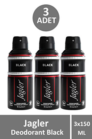 Jagler Deodorant Black 150 ml 3 Adet