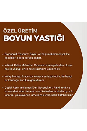 Özel Dikim Boyun Yastığı - Tay Tüyü Ve 1.kalite Deri
