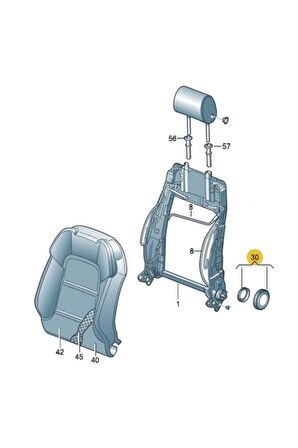 Vw Tiguan 2008-2015 Koltuk Sırt Ayar Kolu Makarası Bej 8k0881671