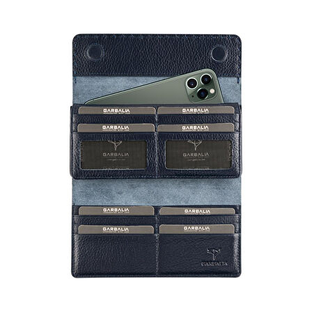 Garbalia Paris Hakiki Deri Saraç Dikişli Telefon Bölmeli Kadın Portföy Cüzdanı