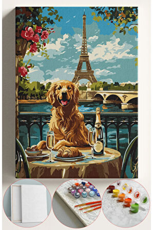 Sayılarla Boyama Seti Numaralı Tuval Fırça Boya 40x50 Cm - PARİS GOLDEN