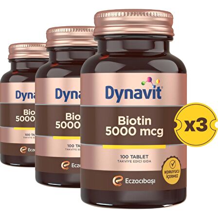 Dynavit Biotin 5000 mcg 100 Tablet 3 Adet