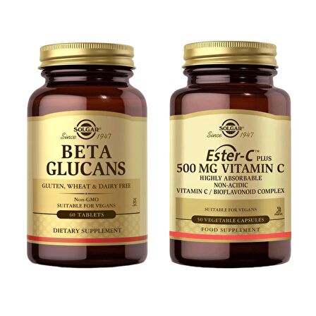 Solgar Beta 1.3 Glucans 60 tb + Solgar Ester-C Plus 500 mg 50 Kapsül