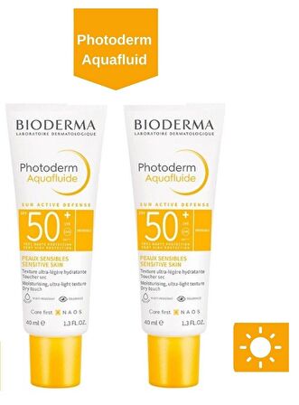 Bioderma Photoderm Aquafluide 50+ Faktör Fondoten Etkili Tüm Cilt Tipleri İçin Renksiz Yüz Güneş Koruyucu Krem 2x40 ml
