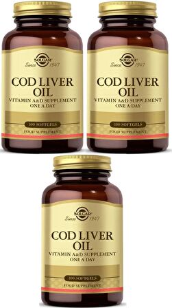 Solgar Cod Liver Oil 100 Kapsül 3 Adet