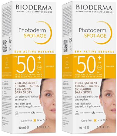Bioderma Photoderm Spot 50+ Faktör Yaşlanma Karşıtı Hassas Ciltler İçin Renksiz Güneş Koruyucu Krem 2x40 ml
