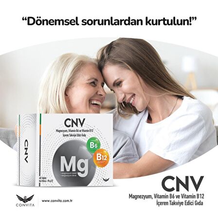 CONVİTA MAGNEZYUM,VİTAMİN B6 VE VİTAMİN B12 60 TABLET 3 Adet