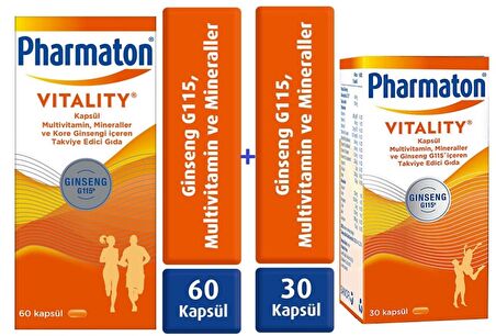 Pharmaton Vitality 60 Kapsül + Pharmaton Vitality 30 Kapsül