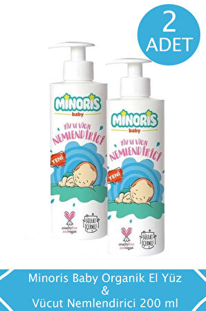 Minoris Baby Organik El Yüz ve Vücut Nemlendirici 200 ml 2 ADET