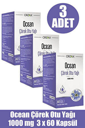 Ocean Çörek Otu Yağı 1000 mg 60 Kapsül 3 ADET