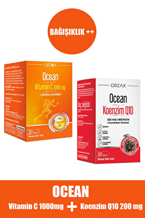 Ocean Vitamin C 1000 mg 30 Tablet + Ocean Koenzim Q10 200 mg 30 Kapsül