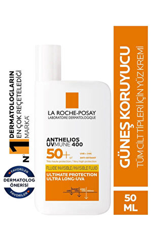 La Roche Posay Anthelios UVmune 400 Invisible Fluid SPF50+ 50 ml + La Roche Posay Lipikar Gel Lavant 750 ml 