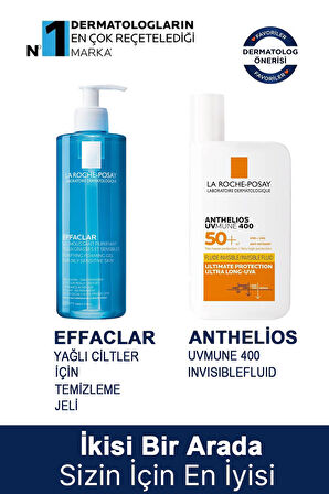 La Roche Posay Anthelios UVmune 400 Invisible Fluid SPF50+ 50 ml + La Roche Posay Effaclar Gel 400 ml 