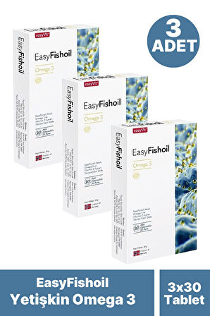 EasyFishoil Yetişkin 30 Çiğnenebilir Jel Form 3 Adet