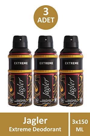 Jagler Extreme Erkek Deodorant 150 ml 3 Adet