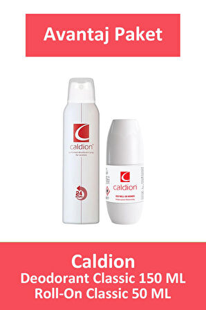 Caldion Classic Deodorant Kadın 150 ml + Caldion Roll-on Kadın 50 ml