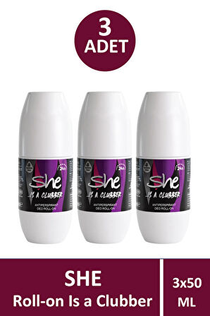 She Clubber Kadın Roll-On 50 ml 3 Adet