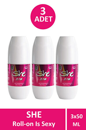 She Is Fun Roll-On Kadın 50 ml 3 Adet