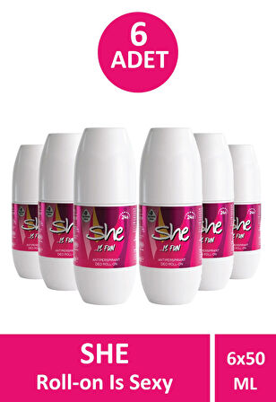 She Is Fun Roll-On Kadın 50 ml 6 Adet