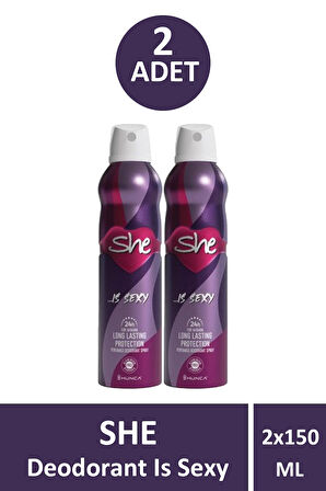 She Is Sexy Women Long Lasting Deodorant 150 ml 2 Adet