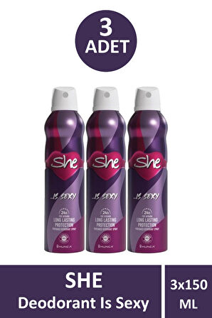 She Is Sexy Women Long Lasting Deodorant 150 ml 3 Adet