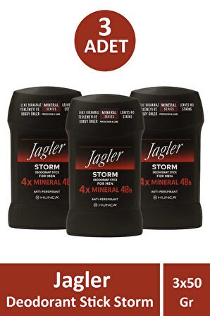 Jagler Storm Deodrant Stick For Men 50 gr 3 Adet