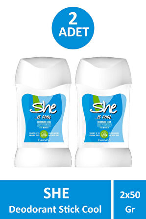 She Cool Deodrant Stick For Women 50 gr 2 Adet