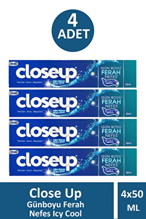 Close Up Günboyu Ferah Nefes Icy Cool 50 ml 4 Adet