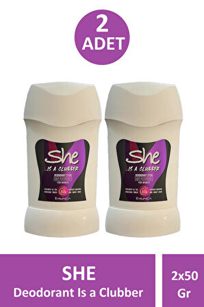She Clubber Deodrant Stick For Women 50 gr 2 Adet