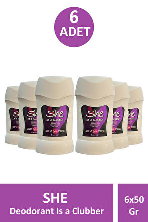 She Clubber Deodrant Stick For Women 50 gr 6 Adet