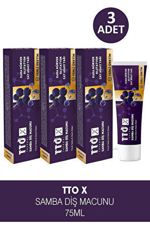 Tto X Kara Mürverli Diş Macunu 75 ml 3 Adet
