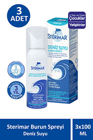 Sterimar Burun Spreyi Deniz Suyu 100 ml 3 Adet